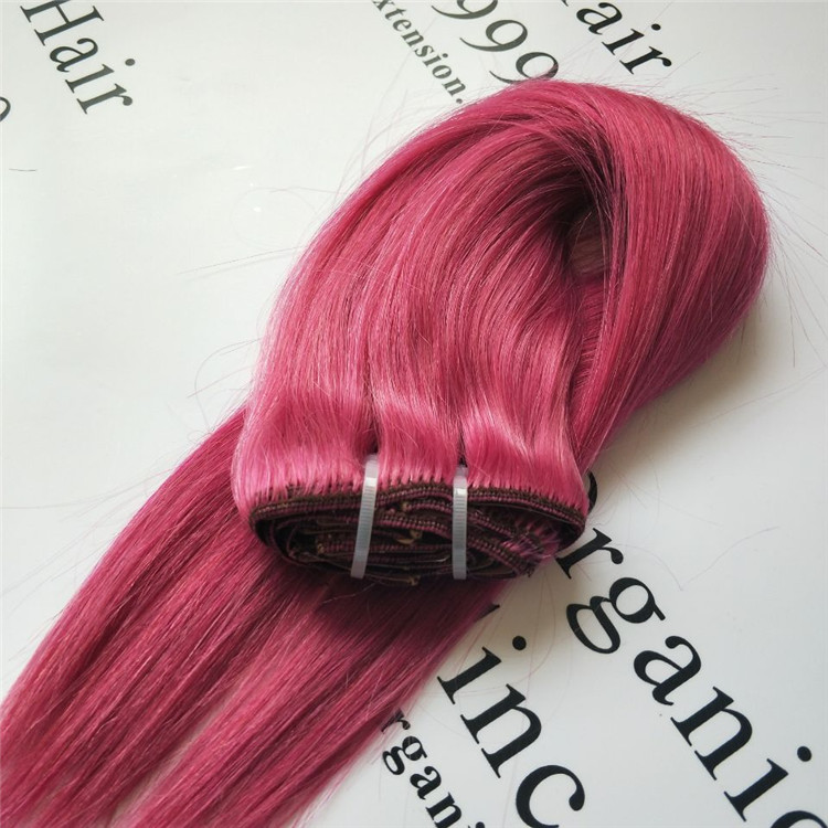 human hair clip in pink wholesale online shop C22